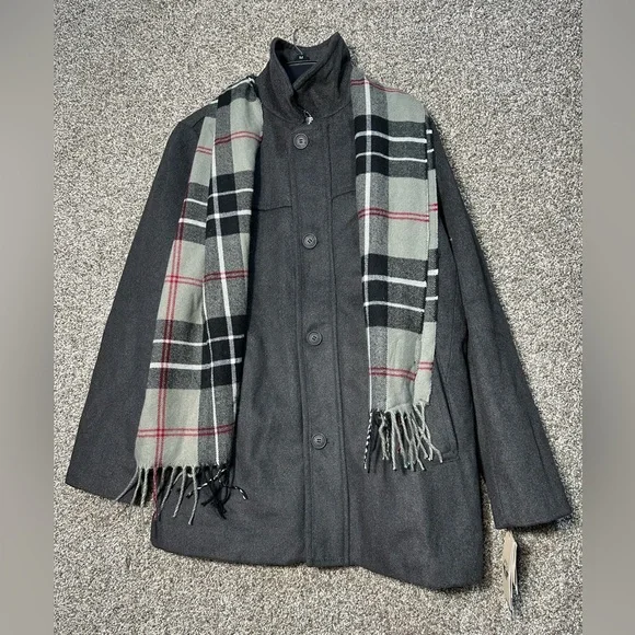 NWT Dockers Men's Weston Wool Blend Scarf Coat Size Medium